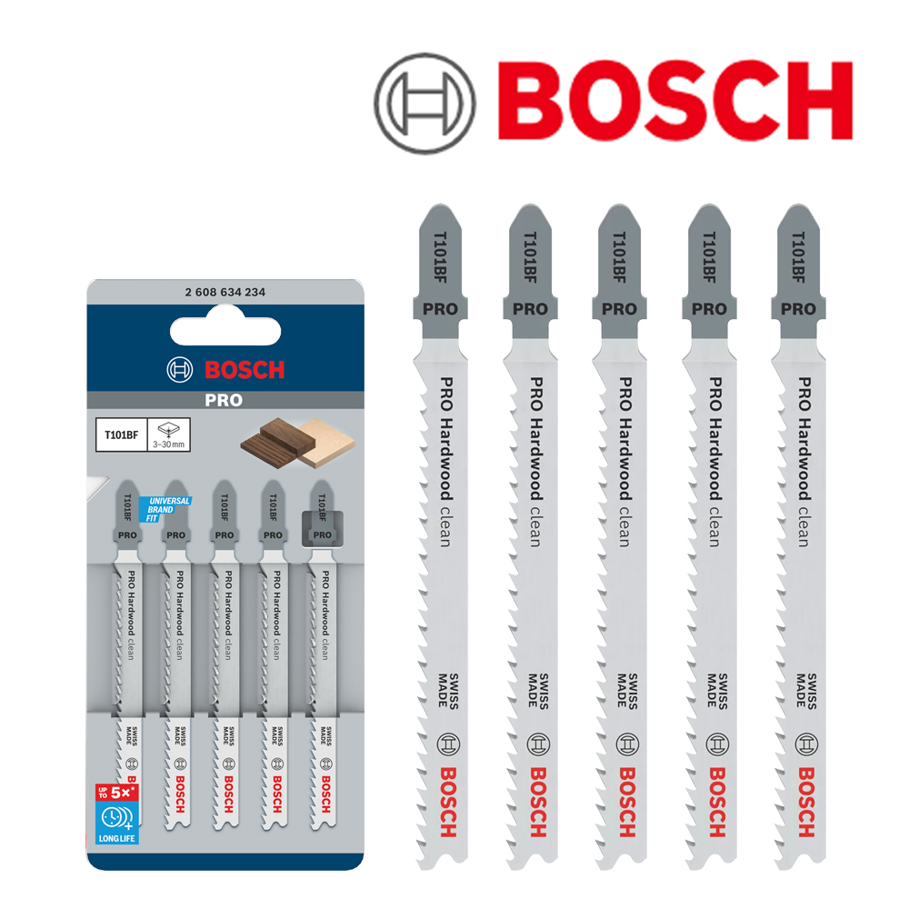 보쉬 직소날 Pro T101BF 5개입 목재 플라스틱 깔끔한 절단 직쏘날 5pcs