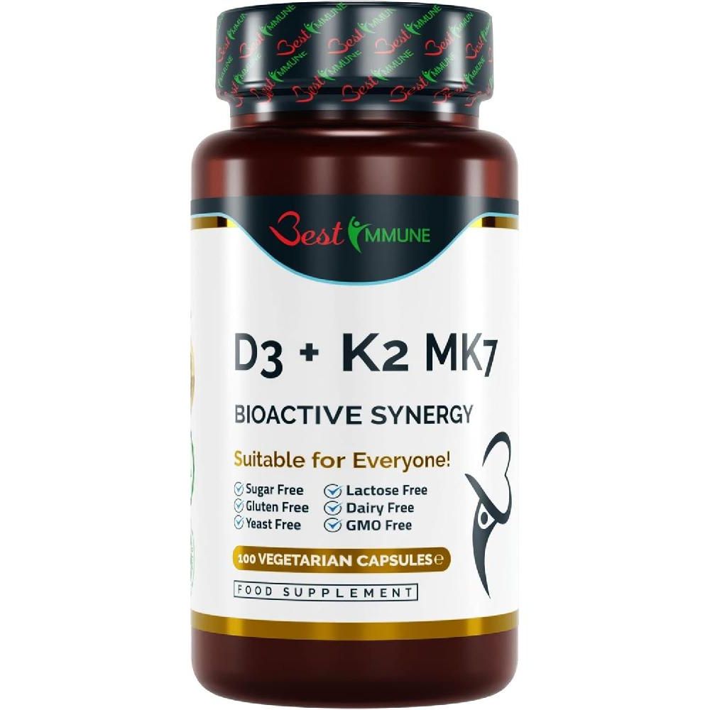 베스트 <b>이뮨 비타민</b> D3 2000IU + K2 MK7 100<b>mcg</b> 100캡슐