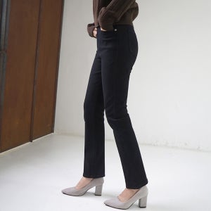 (S~3XL)가볍고 따뜻하게 기모안감 블랙 겨울바지 일자팬츠 NA7301(빅사이즈추가)