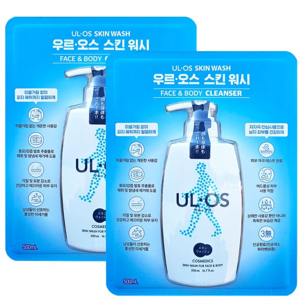 우르오스 바디워시 올인원 스킨워시 500ml 1+1 남자 등드름 약산성 코스트코 우로스 샤워 노인냄새