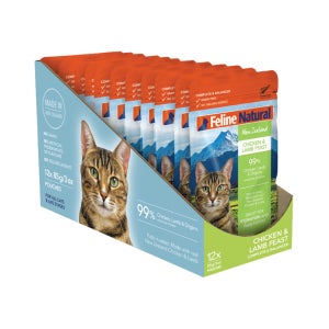 k9 파우치 필라인 내추럴 캣 습식사료 치킨+램, 85g, 12개