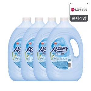 샤프란 섬유유연제 프레쉬블루, 3.1L, 4개