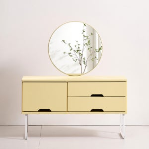 블룸 낮은 좌식 미니 수납 화장대 800