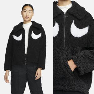 국내매장판 나이키 스포츠웨어 NSW 스우시 여성 풀집 재킷 뽀글이 양털 후리스 플리스