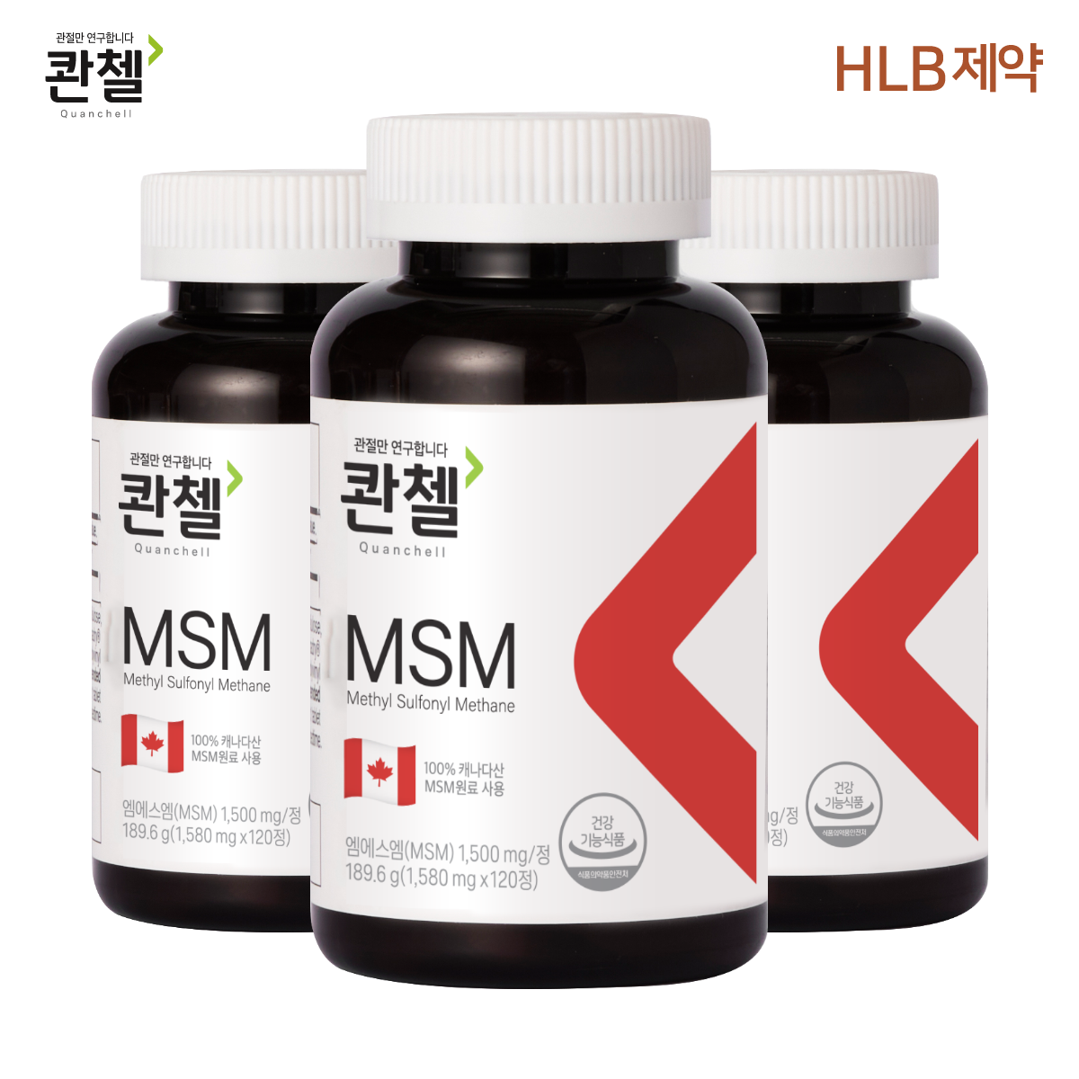 [총12개월분]관절 건강 콴첼 MSM 120정, 3개