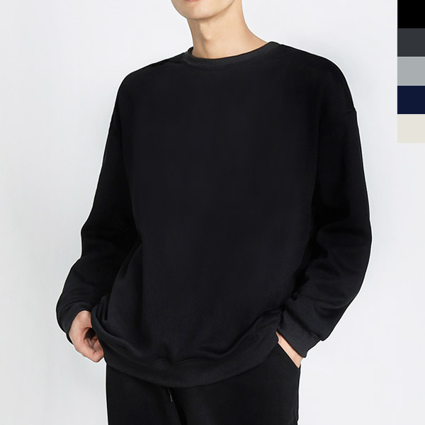 남자 기모 맨투맨 티 겨울 티셔츠 기본 시보리 옷 블랙 차콜 그레이 회색 네이비 검은 색