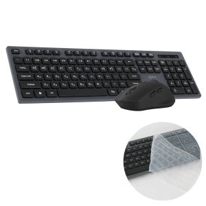 지클릭커 오피스프로 WMK10 인체공학 슬림 무소음 무선 키보드 마우스 세트 블랙