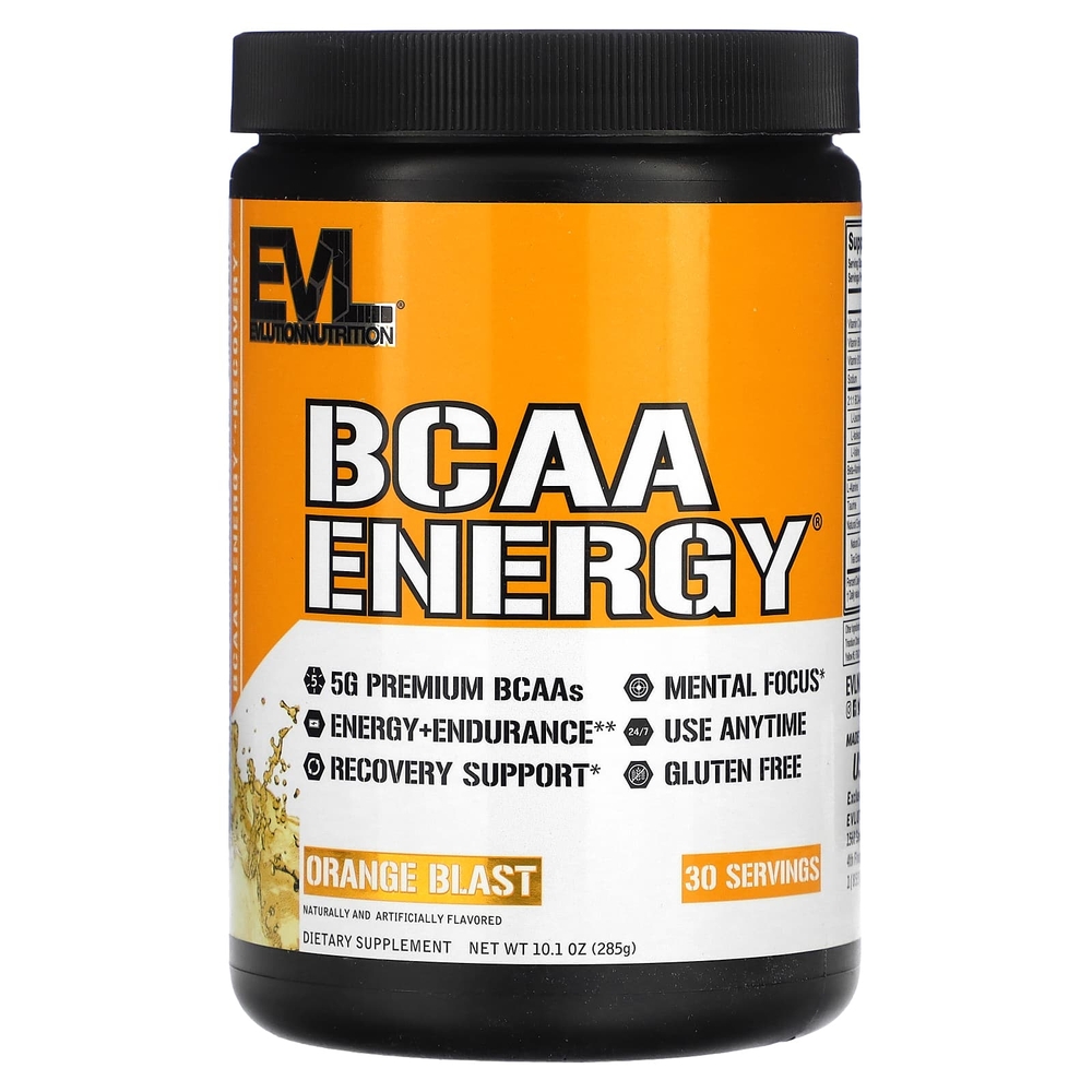 EVLutation Nutrition BCAA <b>에너지</b> 오렌즈 블라스트 285g