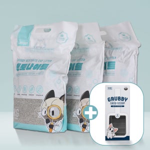 그루비 벤토나이트 고양이 모래 6kg 3개입 무향 벤토모래 대용량 단단 뭉침 18kg