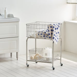 메종드꼼마 썸띵 수납 트롤리 이동식 철제 스텐 빨래 주방 카트 1단