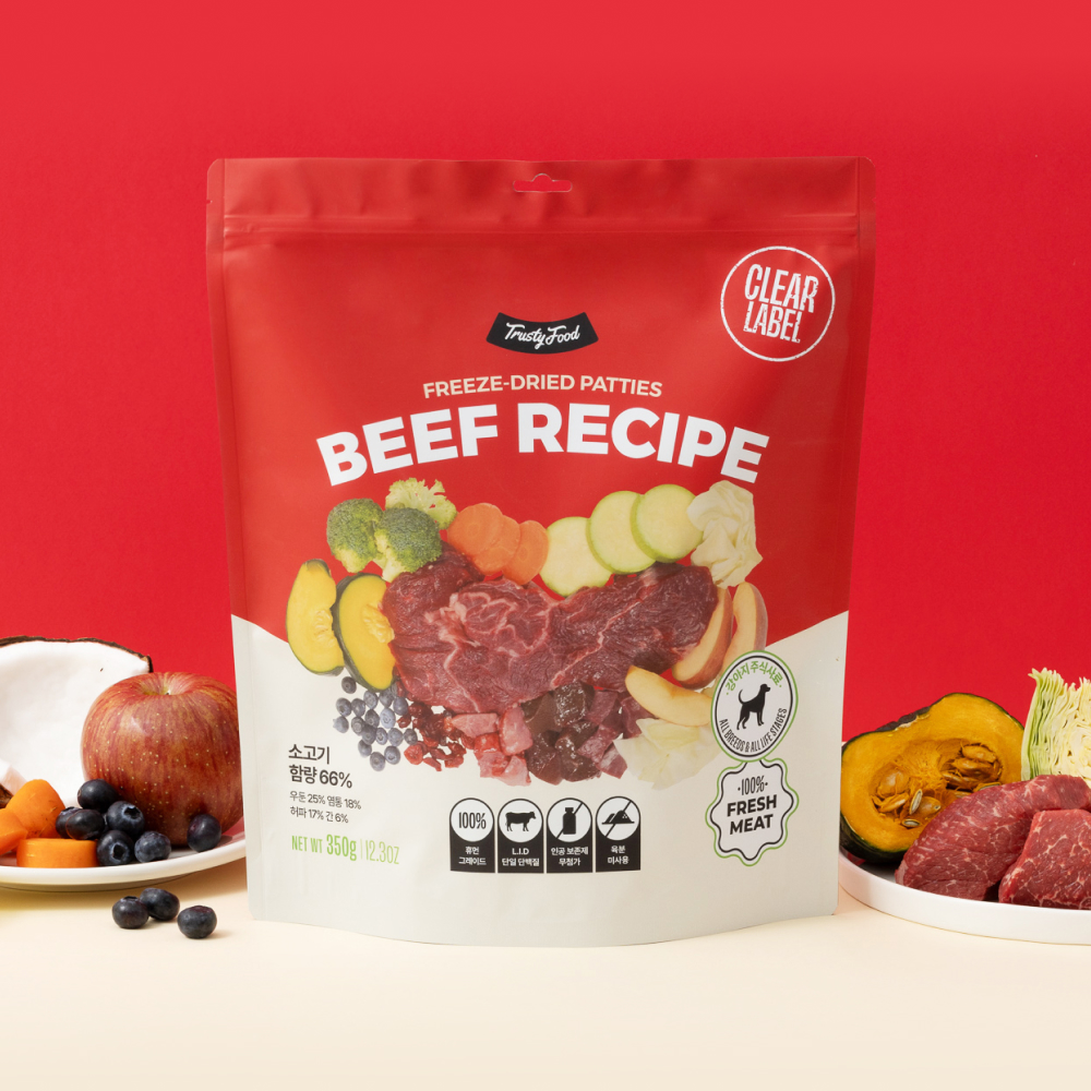 트러스티푸드 동결건조 사료 비프 77장 350g