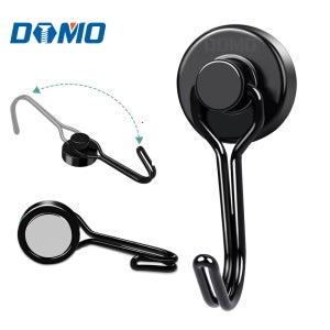 자석 후크 고리 벽걸이 마그네틱 초강력 현관문 회전형 걸이 블랙 16mm 2개