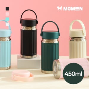 모멘 아루가 손잡이 스탠/세라믹 텀블러 쇠맛없는 보온보냉 각인 물병 450ml