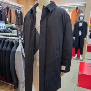 가볍고 편안한 덕다운 패딩 코트,STCO 블랙 다운코트