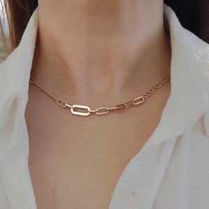 14k 18k 디엘라 볼드 클립 목걸이