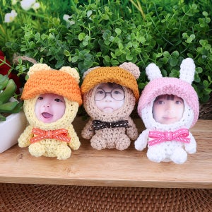 모자 귀욤쓰 뜨개 포토인형 토끼 & 곰 사진 입체 대두 얼굴
