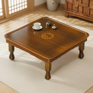 가온공방 타원 교자상 접이식 밥상 4인용 엔틱 좌식테이블 690