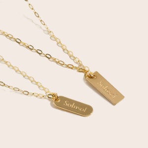 14k 스틱바 레터링 각인 이니셜 목걸이