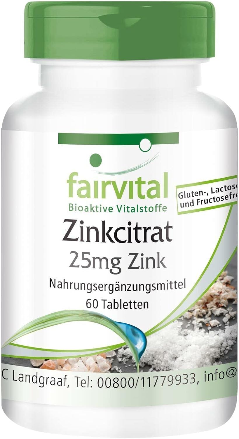 Fairvital <b>페어</b>바이탈 <b>아연</b> 징크 zinc 25mg 비건 60정제