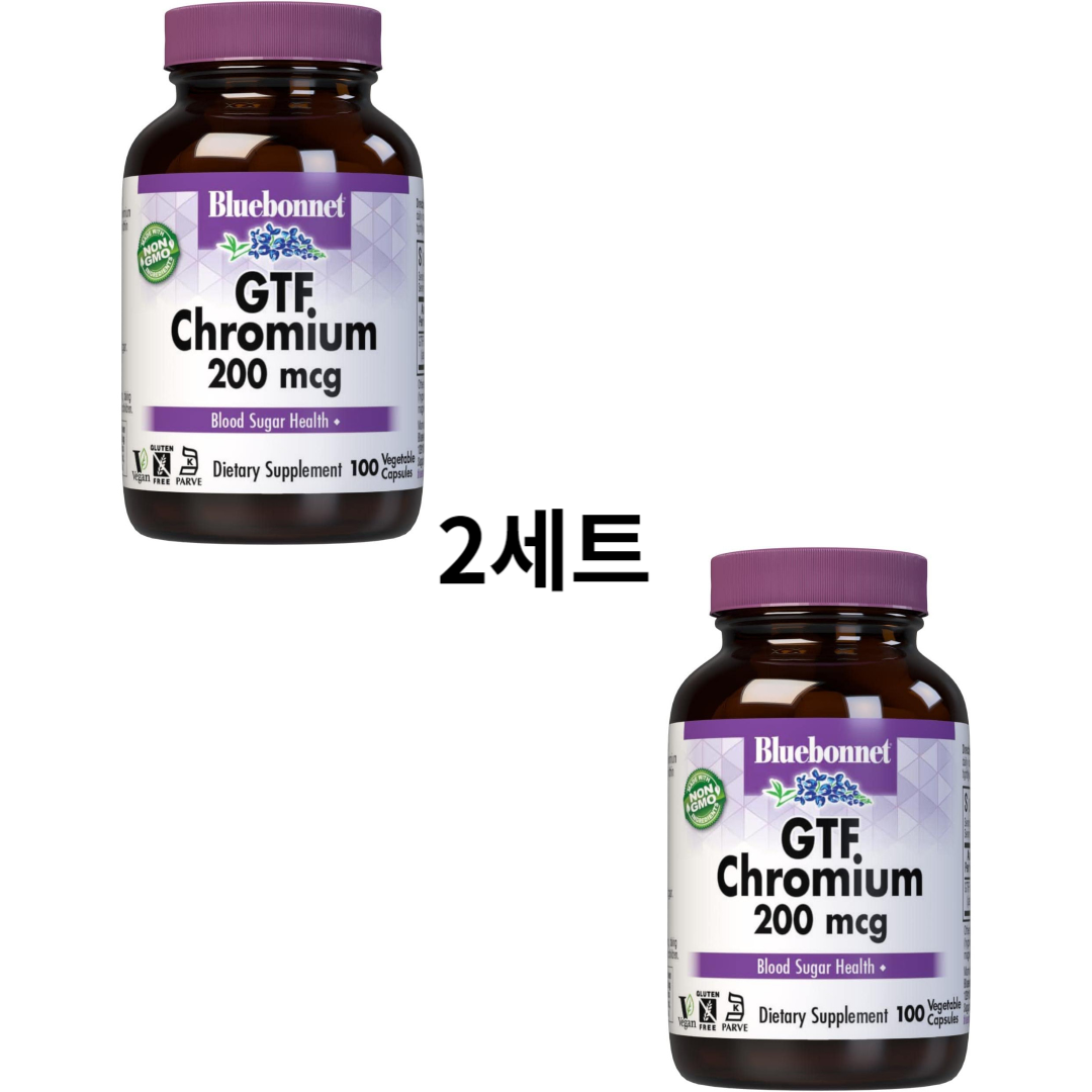 블루보넷 <b>GTF 크로뮴 200mcg</b> 100 야채캡슐 2세트