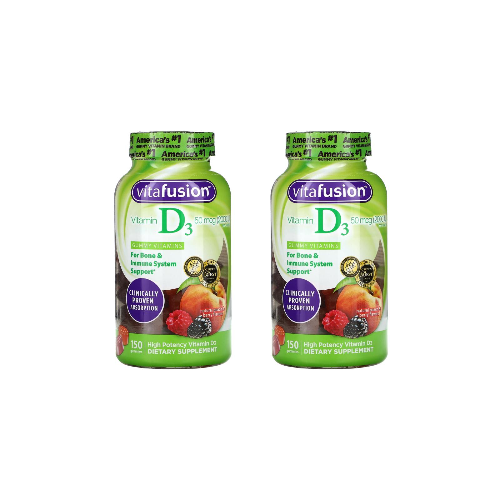[1+1] <b>VitaFusion 비타민 D</b> 25mcg (1 000 IU) 150정 2병