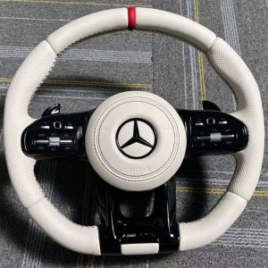 벤츠핸들 AMG 1920 베이지 블랙 카본 D컷 w205