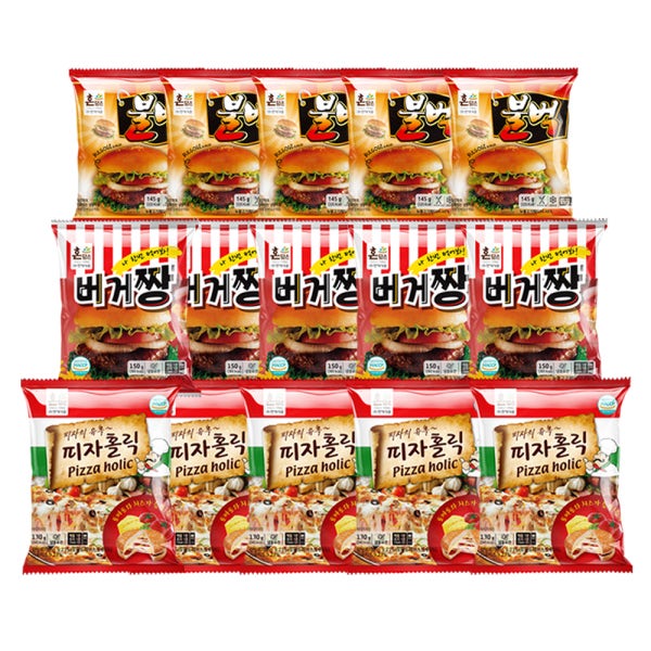 한맥 레트로버거 3종 세트 (불벅/버거짱/피자홀릭) 추억의 매점빵&PC방 버거