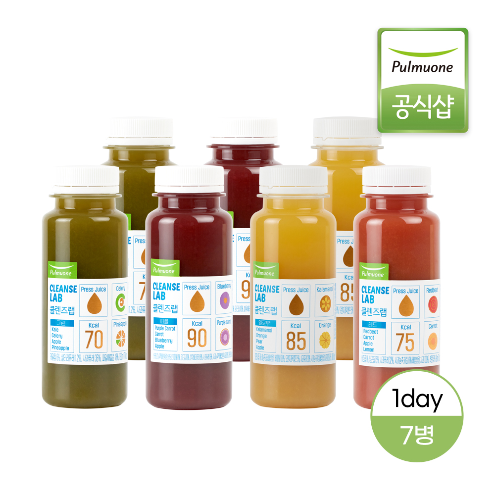 [1일 <b>클렌즈</b>] 풀무원 1day 프로그램 190ml x 7병 / <b>클렌즈</b>주스 <b>클렌즈</b>랩 과채주스