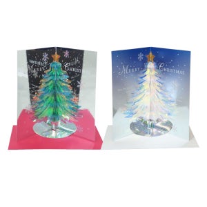 홀로그램 크리스마스 트리 입체카드 팝업 크리스마스카드