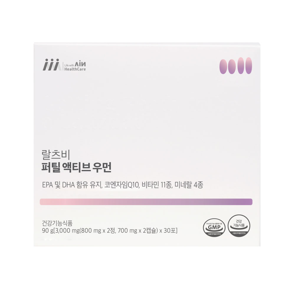 랄츠비 퍼틸액티브우먼 임신준비 활성<b>엽산</b> 코큐텐 오메가3 종합비타민 미네랄 30포, 1개