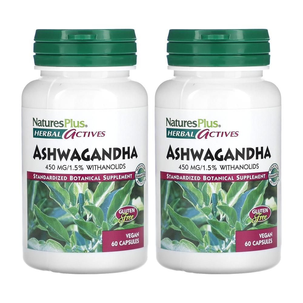네이쳐플러스 <b>NaturesPlus</b> Ashwagandha 450 mg 60정 2통