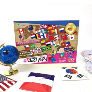 전세계국기교육 만국기딱지 딱지치기놀이 10개국 7 7cm