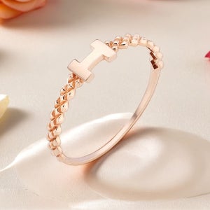 14K 18K 브라이튼 H 반지 금 컷팅 레이어드 반지 CA100171