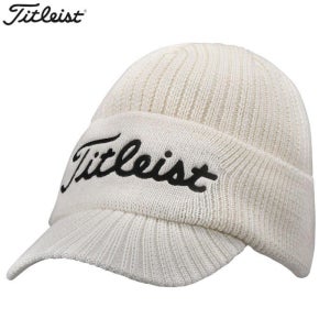 타이틀리스트 골프 겨울 바이저 로고 방한 니트 이어 워머 캡 남성 모자