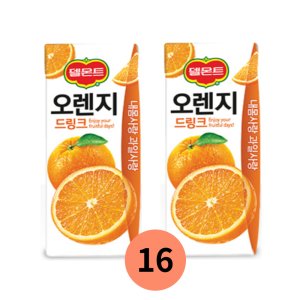 델몬트드링크 오렌지 주스 190ml x 16팩