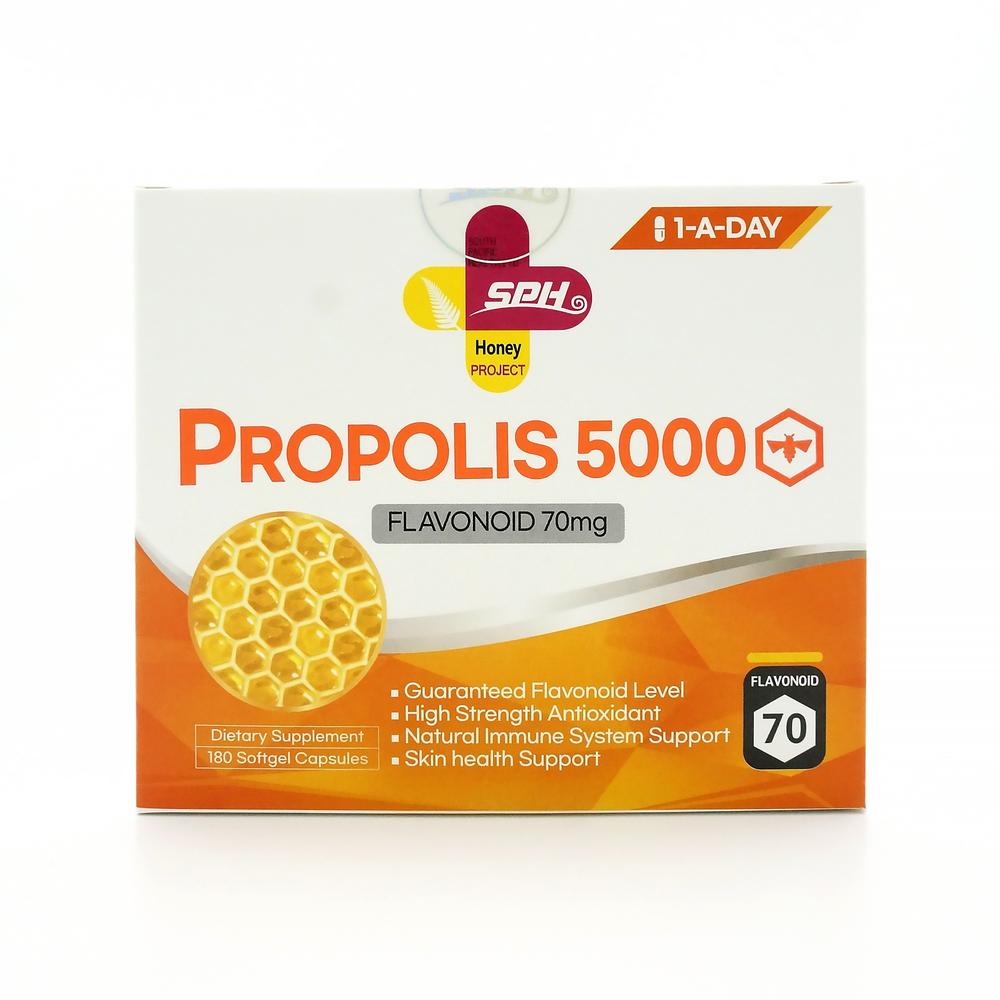 SPH SPH 100% 뉴질랜드 <b>프로폴리스 5000</b>mg 180캡슐 6개월분