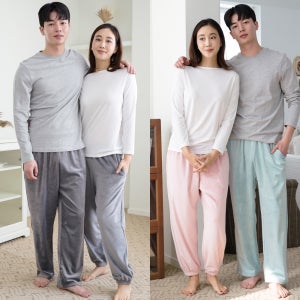 겨울 울트라 밍크 스판 남성 여성 수면바지 극세사 커플 파자마