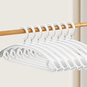 어깨뿔방지 논슬립 옷가게 와이드 옷걸이 어깨뿔 플라스틱 나시 속옷 화이트 5개