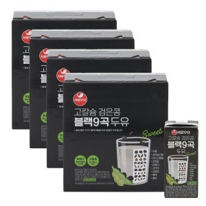 서울우유 고칼슘 검은콩 블랙9곡 두유 190ml 64팩-식물성 단백질 함유 콩 저당 콩물