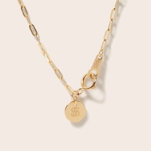 14k 미니 코인 레터링 각인 이니셜 목걸이