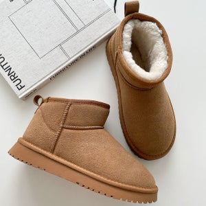 여성털부츠 스노우 스웨이드 양털 여자방한화 소가죽 털 퍼 부츠