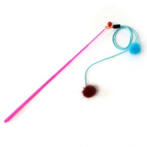 고양이 띵겨띵겨 밍크볼 줄낚시대 스트레스해소 사냥본능 반려묘 장난감