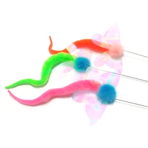 고양이 롱롱스틱 밍크반달 낚시대 색상랜덤 스트레스해소 사냥본능 반려묘 장난감