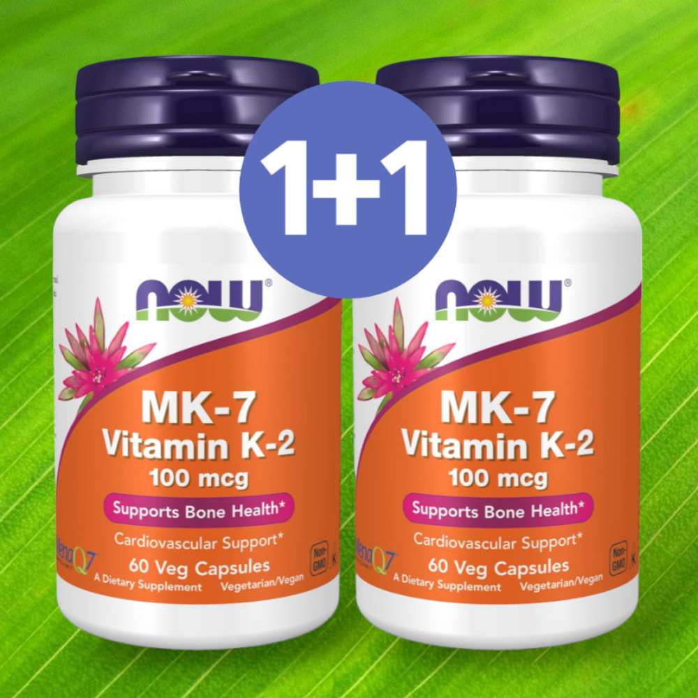 1+1 나우푸드 <b>비타민</b>k2 MK7 100<b>mcg</b> 60베지캡슐 2통 <b>비타민K2mk</b>7