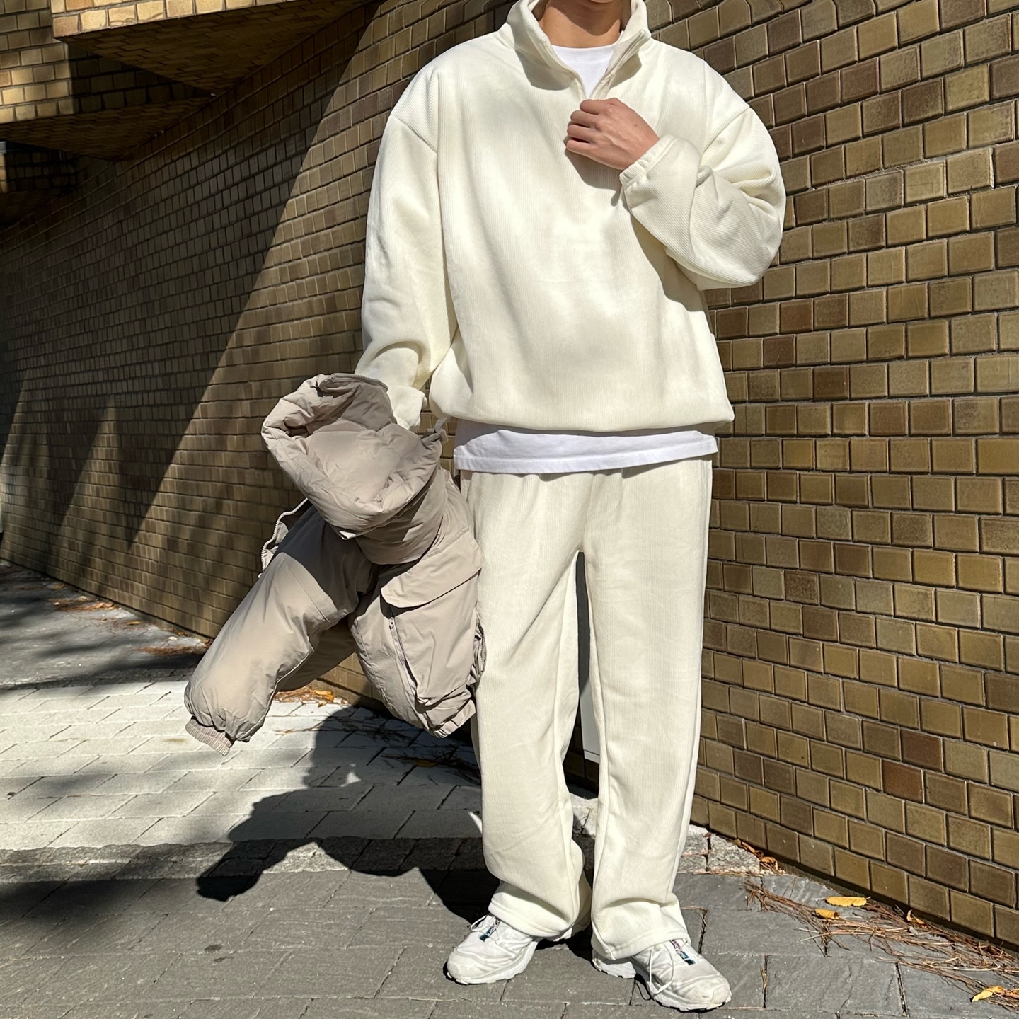 남자트레이닝복세트 커플트레이닝복 아노락 플리스 기모조거바지