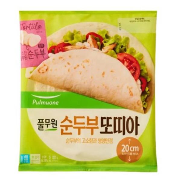 <b>풀무원</b> 순두부 또띠아_8인치 225g (5입) 어린이간식 <b>직장인</b>간식 완내스 홈파티음식 캠핑간식 야식