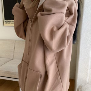 빅사이즈 여성 털 후드 집업+반바지 세트 3color