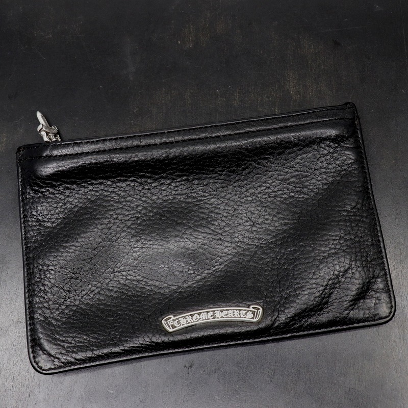 일본 크롬하츠 지갑 Chrome Hearts Slim Wallet Black Dessert Gloss Button Fancy 297959