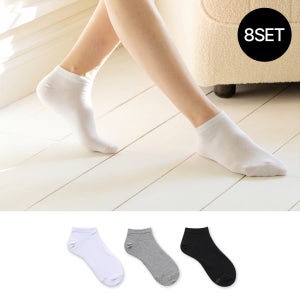 [8PACK] 싹스탑 남성 데일리 핏 스니커즈 양말 3color