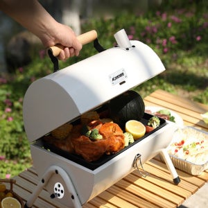 야외 캠핑 훈제 숯불 직화 바베큐 꼬치 구이 그릴 양면 스텐 석쇠 경량 화로 불판 대